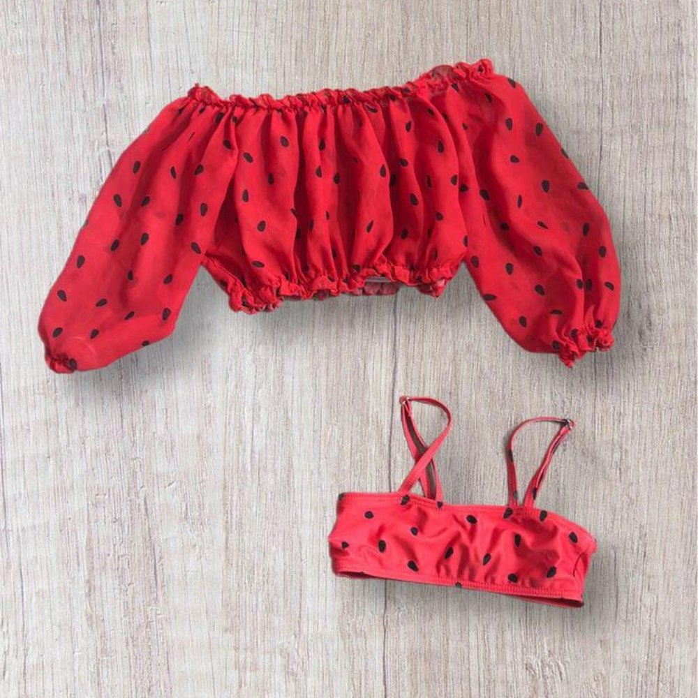 3t Toddler Watermelon Red Girl Swim Suit Top Swimwear